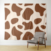 Tenture Impression vache rose et marron (En situation (horizontale))
