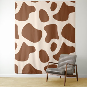 Tenture Impression vache rose et marron