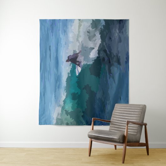 Tenture Impressionnisme numérique surfer (En situation)