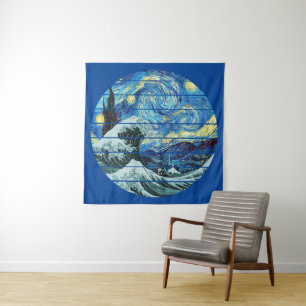 TENTURE IMPRESSIONNISME STARRY NIGHT WADE DE L'ART KANAGAW
