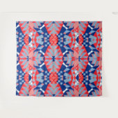 Tenture imprimé abstrait rouge blanc et bleu #1 (Devant (Horizontal))