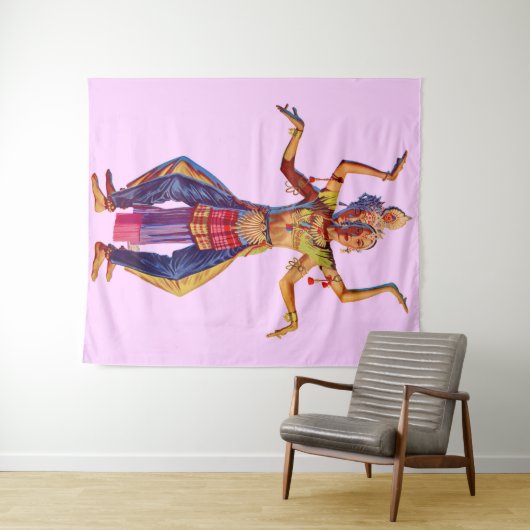 Tenture Imprimé de danseuses balinaises (En situation (horizontale))