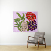 Tenture imprimé de fleurs verbena (En situation (horizontale))