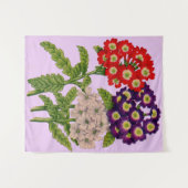 Tenture imprimé de fleurs verbena (Devant (Horizontal))