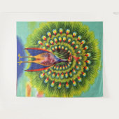 Tenture imprimé de paon amusant (Devant (Horizontal))