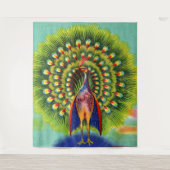 Tenture imprimé de paon amusant (Devant)