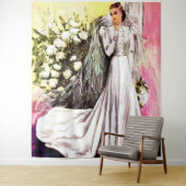 Tenture imprimé de robe de mariée 1938 (En situation)