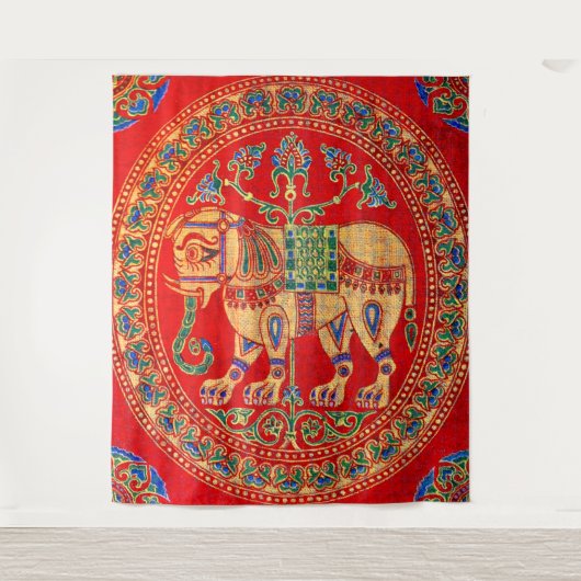 Tenture imprimé d'éléphants est-indiens (Devant)