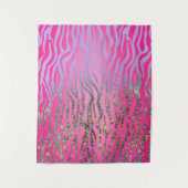 Tenture Imprimé Tigre Rose Pailleté Demi (Devant)