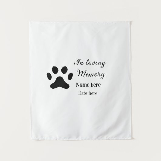 Tenture In loving memory memorial keepsake add pet name (Devant)