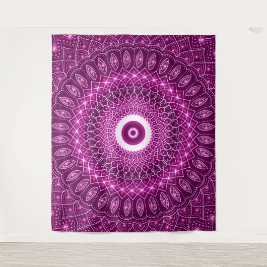 Tenture Indien Mandala rose moderne élégant Yoga Boho Cute (Devant)