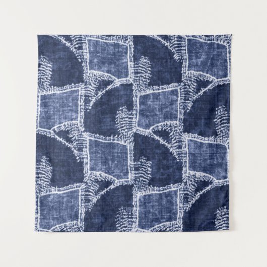Tenture Indigo Patchwork : Texturé Checked Elegance (Devant)
