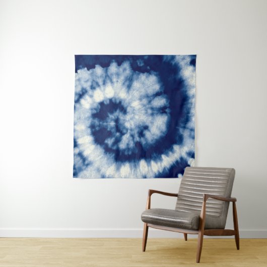 Tenture Indigo Round. Teinture à tarte bohémienne. Psyched (En situation (horizontale))