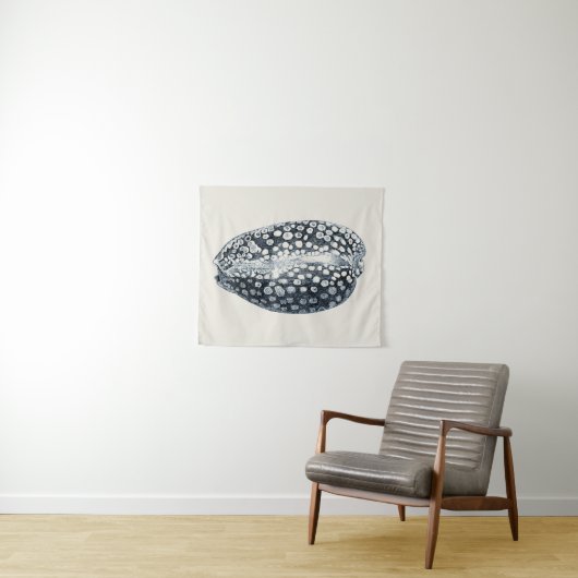 Tenture Indigo Seashell (En situation (horizontale))