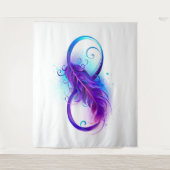 Tenture Infini avec plume violette (Devant)