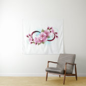 Tenture Infinité avec les fleurs Sakura (En situation (horizontale))
