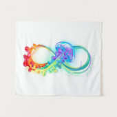 Tenture Infinity avec Rainbow Jellyfish (Devant (Horizontal))