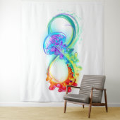 Tenture Infinity avec Rainbow Jellyfish (En situation)