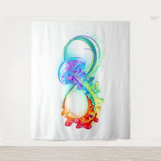 Tenture Infinity avec Rainbow Jellyfish (Devant)