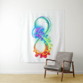 Tenture Infinity avec Rainbow Jellyfish (En situation)