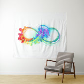 Tenture Infinity avec Rainbow Jellyfish (En situation (horizontale))