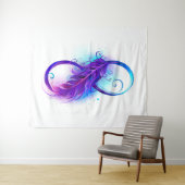 Tenture Infinity with purple feather (En situation (horizontale))