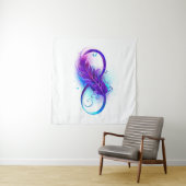 Tenture Infinity with purple feather (En situation (horizontale))