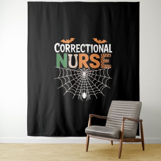 Tenture Infirmière correctionnelle Halloween Citrouille cl (En situation)