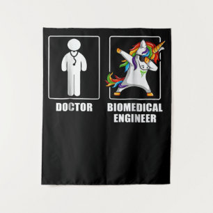 Tenture Ingénieur biomédical Unicorn Dabbing Amoureux amus