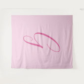 Tenture Initial Letter Monogram Light Pink Plain Chic (Devant (Horizontal))