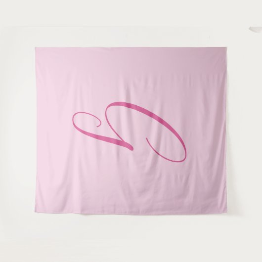 Tenture Initial Letter Monogram Light Pink Plain Chic (Devant (Horizontal))