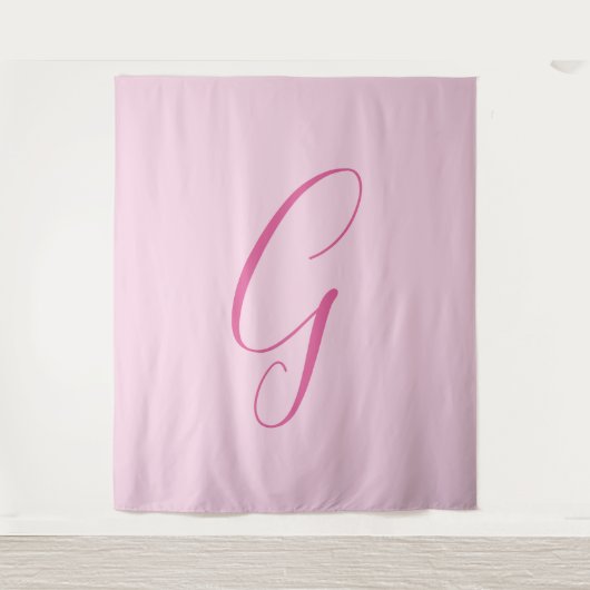 Tenture Initial Letter Monogram Light Pink Plain Chic (Devant)