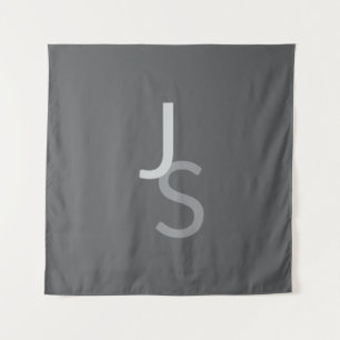 Tenture Initiales chevauchantes modernes monogrammées   Gr