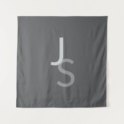 Tenture Initiales chevauchantes modernes monogrammées | Gr (Devant)