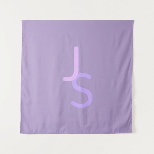 Tenture Initiales chevauchantes modernes monogrammées | Vi (Devant)
