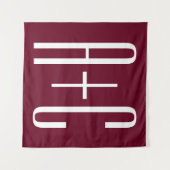 Tenture Initiales de couples simples | Blanc et burgundy (Devant (Horizontal))