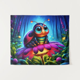 Tenture Insecte magique dans une forêt nocturne lumineuse