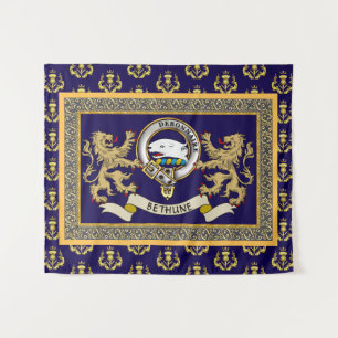 Tenture Insigne de clan Bethune personnalisé bleu