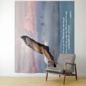 Tenture Inspirationnelle Bald Eagle Bible Verse Isaïe 40 (En situation)