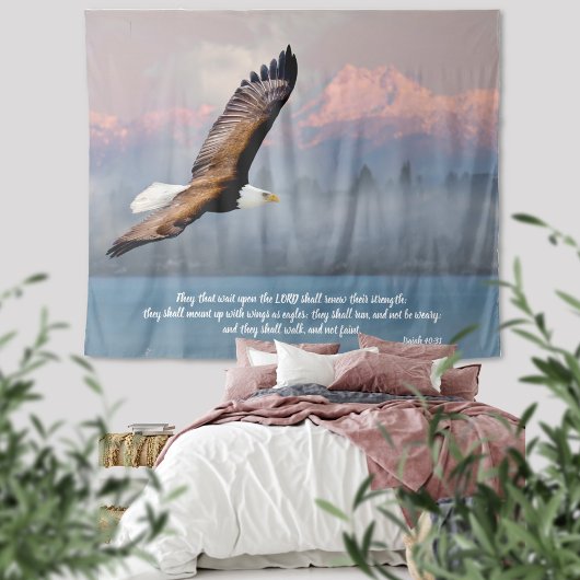 Tenture Inspirationnelle Bald Eagle Bible Verse Isaïe 40