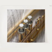Tenture Instrument en laiton de trompette et de feuille de (Devant (Horizontal))