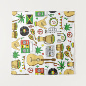 Tenture Instruments de musique motif sans faille. Reggae (Devant (Horizontal))