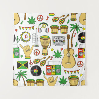 Tenture Instruments de musique : Reggae Arrière - plan san