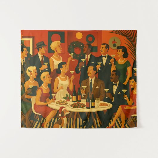 Tenture Intellectuels de Martini de Noël Moderne du Milieu (Devant (Horizontal))