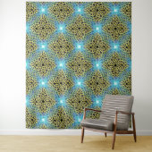 Tenture Interlacer l'Aqua d'or victorien (En situation)