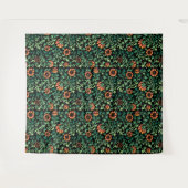 Tenture Intricate Floral Pattern with Green Leaves (Devant (Horizontal))