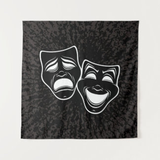 Tenture Inverted Black And White Comedy And Tragedy Masks