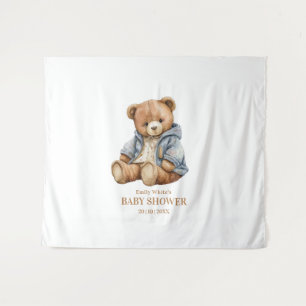 Tenture Invitation à la baby shower Ours en Peluche Peut à