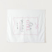 Tenture Invitation à une Baby Shower pour Bébé Fille avec  (Devant (Horizontal))