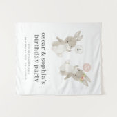 Tenture Invitation conjointe d'anniversaire pour garçon et (Devant (Horizontal))